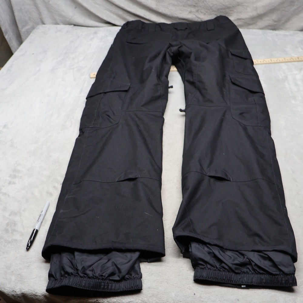 Burton Snow Pants Mens Large Black Dryride Waterproof Cargo Winter Ski 36x33 - Picture 9 of 11